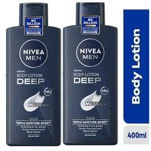 NIVEA MEN Deep Body Lotion  - 400ml (Pack Of 2)