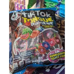 Tiktok Tongue Painter Assorted Lollipops (Bubblegum Filled Pops)